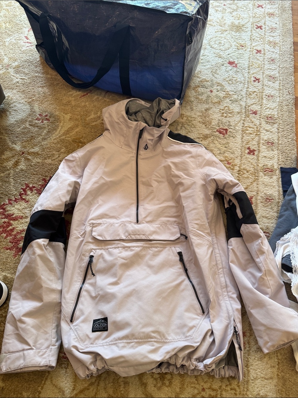 Volcom Women’s Hooded Ski Anorak in Light Purple with Black Panels
